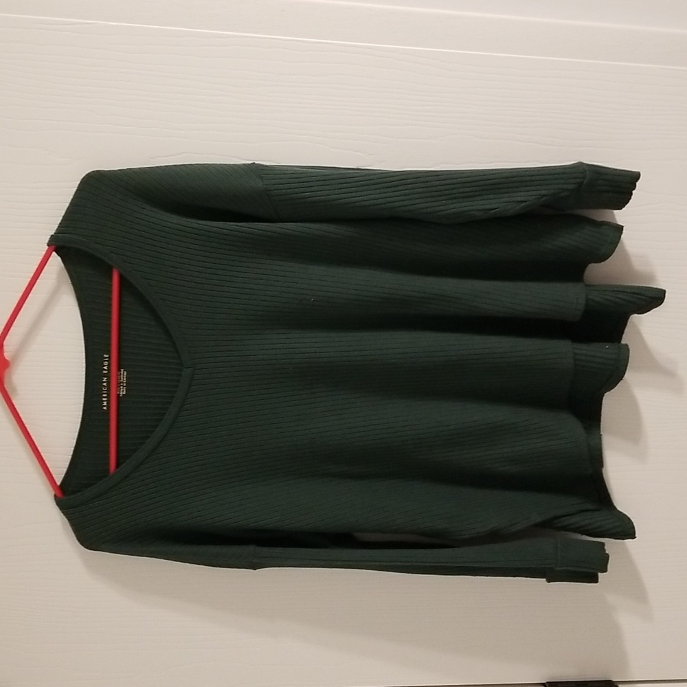 American eagle long sleeve green knit top